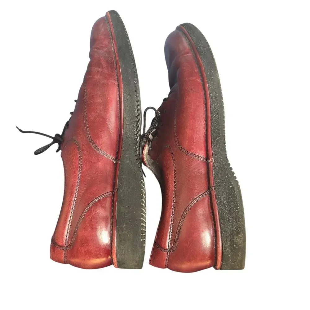 Rockport Men’s Oxford Dress Shoes Vibram Soles Burgundy Leather Size 10